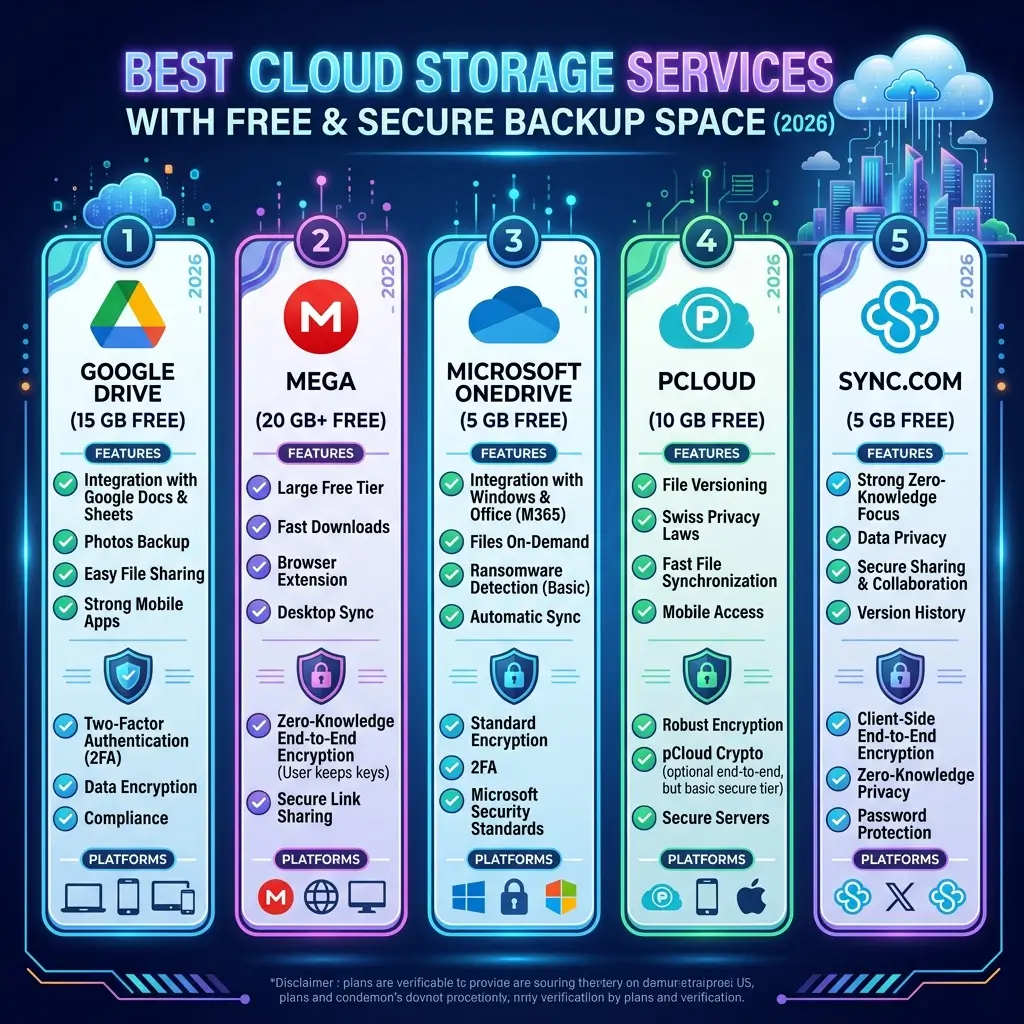 Best Cloud Storage Services With Free & Secure Backup Space (2026)