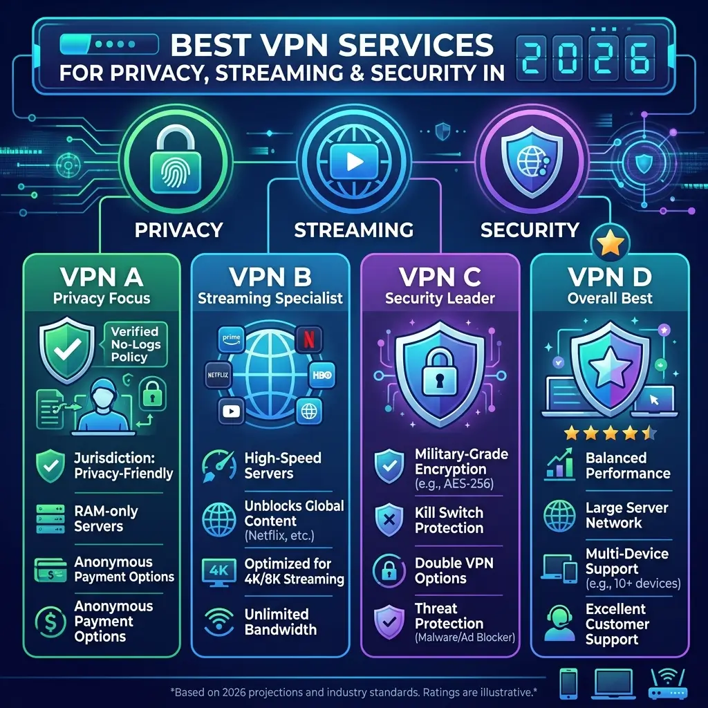Best VPN Services for Privacy, Streaming & Security in 2026