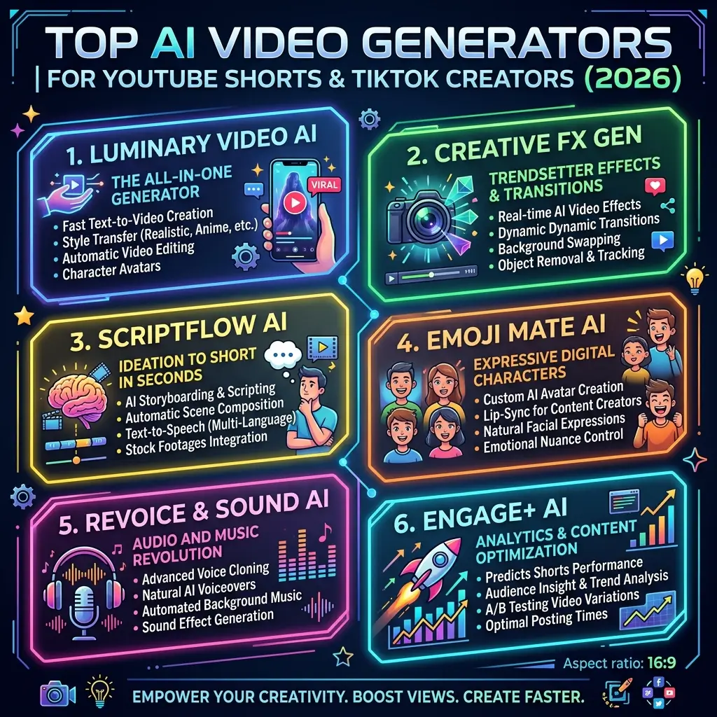 Top AI Video Generators for YouTube Shorts & TikTok Creators (2026)